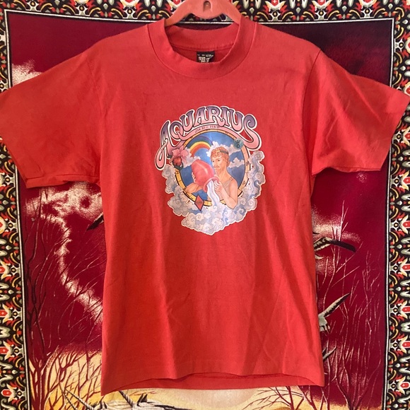 Vintage 1982 Aquarius Zodiac Graphic Tee – Screen Stars Best USA - Picture 2 of 8